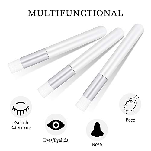 White Eyelash Shampoo Brush Set - 20 Pcs Soft Cosmetic Brushes for Lash Extensions