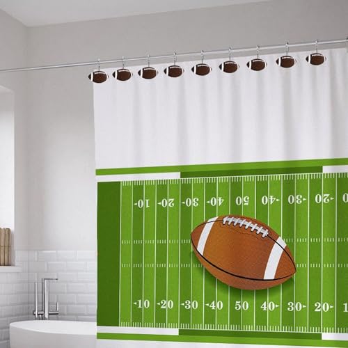 Football Shower Curtain Hooks - 12-Piece Set, Stainless Steel