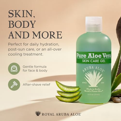 Aruba Aloe Pure Aloe Vera Gel – Soothing Hydrating Skin Care, 2.2 oz Tube