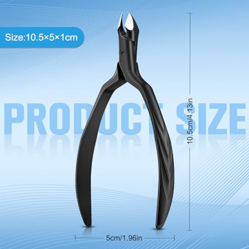 FERYES Black Stainless Steel Cuticle Nippers - 4R13 Precision Manicure & Pedicure Tool