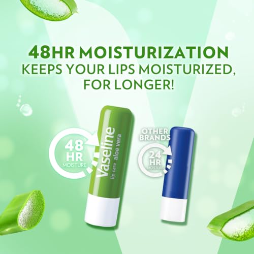 Vaseline Lip Therapy Aloe Vera Stick - 48 Hour Hydration, 2 Pack