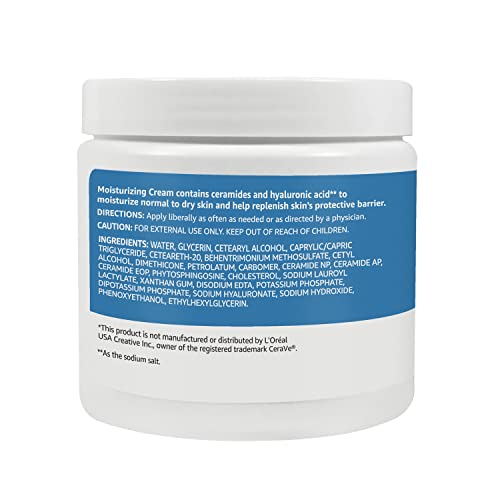 Amazon Basics Fragrance-Free Moisturizing Cream with Ceramides, 16 oz