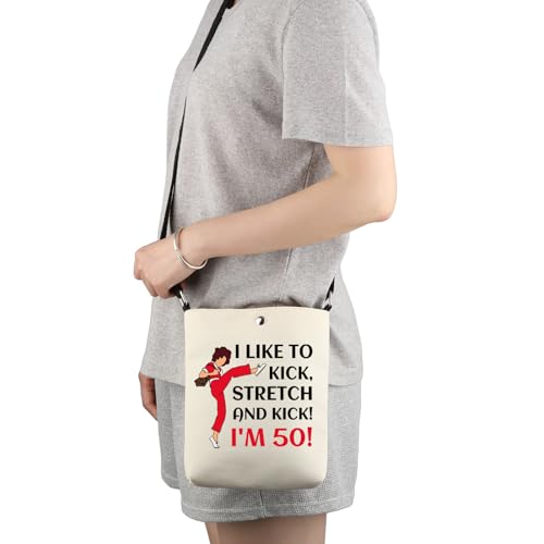 Funny Gift Makeup Bag - I Like To Kick I'm 50 X - Cosmetic & Travel Organizer