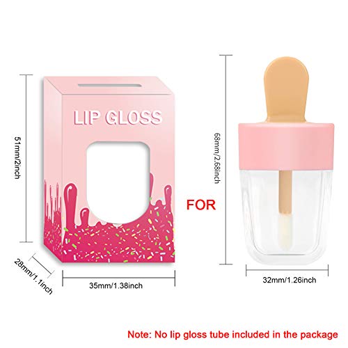 ANZKA 15 Pack Pink Lip Gloss Boxes - Ice Cream Shaped Empty Lipgloss Tubes (Variation of THIS listing)