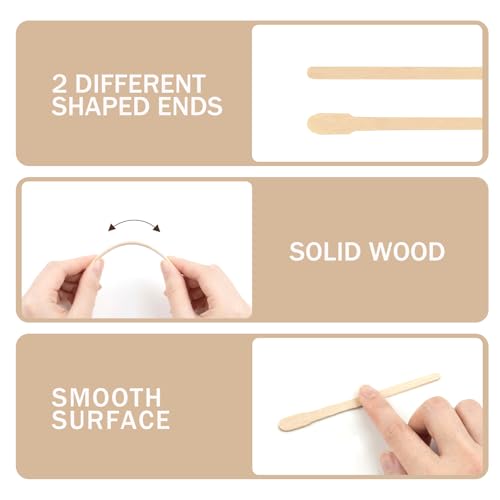 GOLD HONEY 800PCS Wooden Wax Sticks for Hair Removal & Eyebrow Waxing