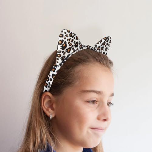 YARIEW Cat Ear Headbands for Women - Leopard Print 12-Pack Costume Set