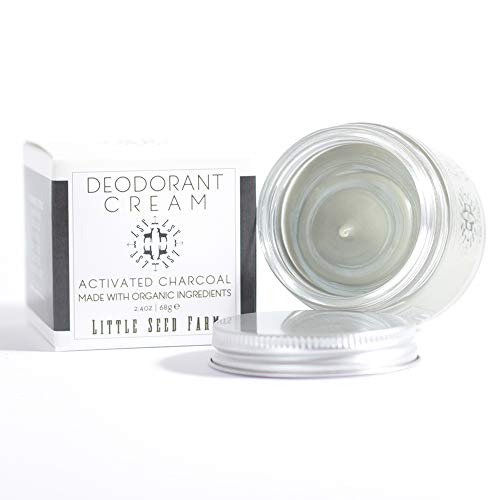 Little Seed Farm All Natural Deodorant Cream - Activated Charcoal - Aluminum Free Deodorant for Women or Men, Net Wt. 2.4oz | 68g