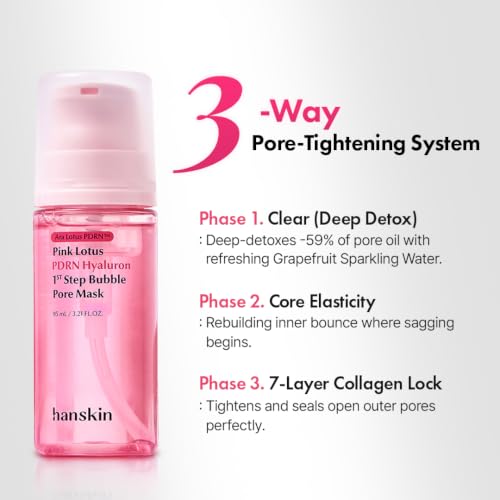 Hanskin PDRN Micro Bubble Pore Mask with Pink Lotus - 3.21 fl oz
