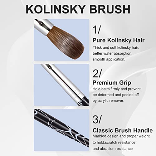 Professional Acrylic Nail Art Brush - Size 10 Kolinsky Hair