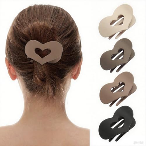 B.PHNE 4-Piece Matte Hair Claw Clips Set for Women - Non-Slip Grip