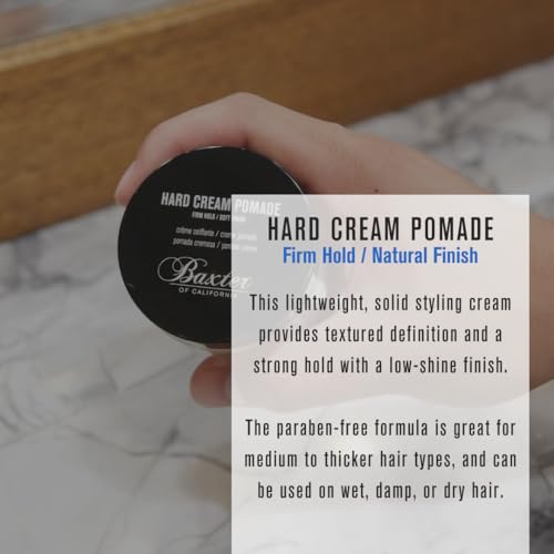 Baxter of California Hard Cream Pomade for Men | Firm Hold Hair Pomade