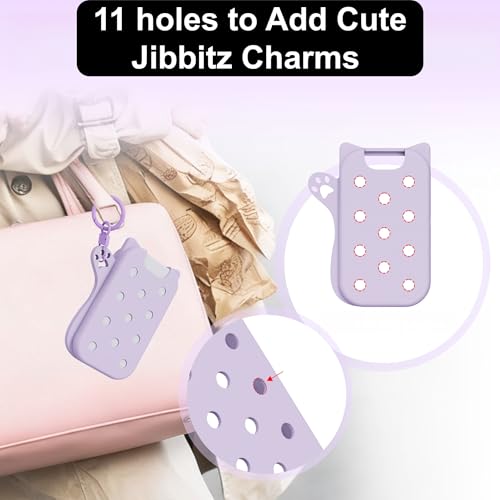 Frezonika Hand Sanitizer Case with 25 Summer Charms for Touchland 1oz Blue Case - Cat Design