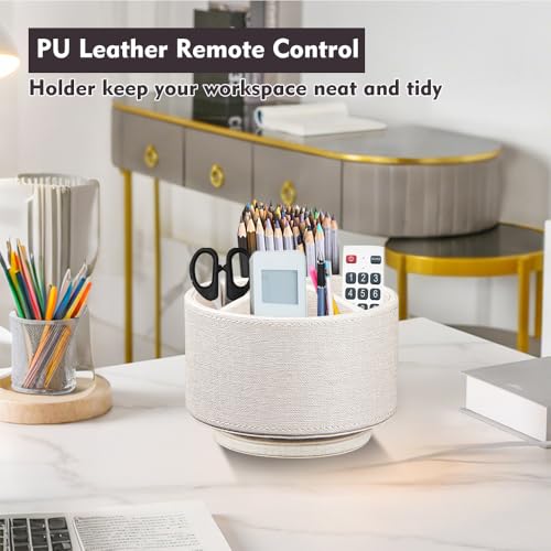 360° Rotating Remote Control Holder - 4-Compartment Desk Organizer Caddy
