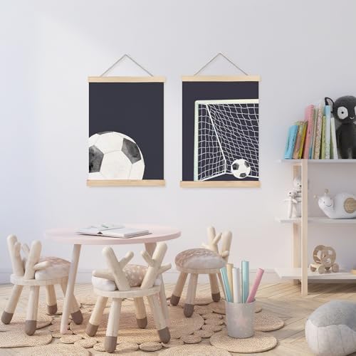 Soccer Wall Art Decor Set - 12x16 Inch for Boys' Rooms