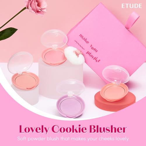 ETUDE Lovely Cookie Powder Blush - Grapefruit Jelly, Long-Lasting Face Makeup