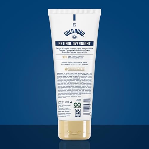 Gold Bond Age Renew Retinol Overnight Lotion for Face & Body, 7 oz