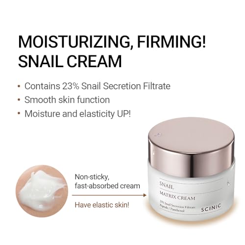 SCINIC Snail Matrix Cream for All Skin Types - Hydrating & Elasticity Boost, 50ml