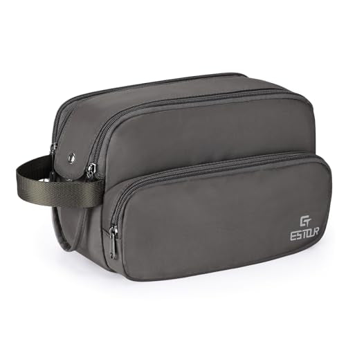 Estour Men's Water-Resistant Travel Toiletry Bag - Mystery Gray, Compact Organizer