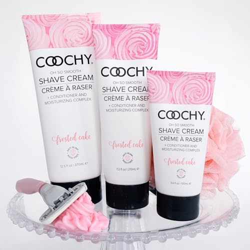 COOCHY Shave Cream - Moisturizing Shave Lotion - Gentle Intimate Shaving Cream - For Bikini Area, Underarms, Legs & More - Rash-Free, Hydrating Formula - 32 oz, Frosted Cake