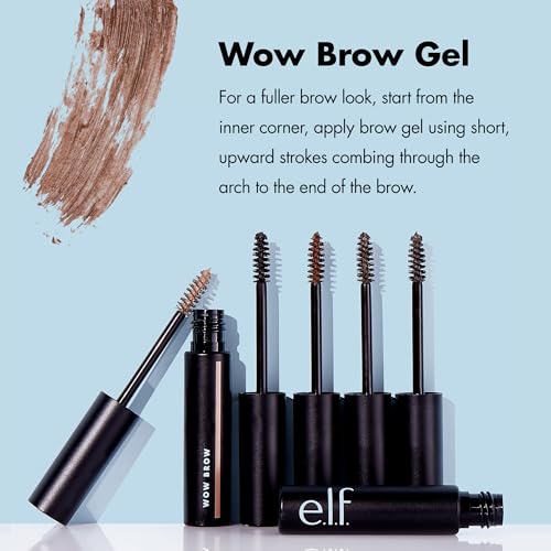 e.l.f. Wow Brow Gel - Taupe | Fiber-Infused, Dual Pack