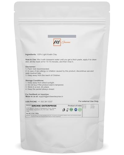 Natural Kaolin Clay Powder for Facial Masks & Skincare - 2 Lbs / 908 Gms