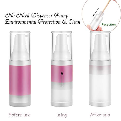 6-Pack 20ml Airless Travel Pump Bottles - Refillable & Leak-Proof