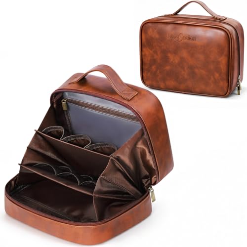 MaqSacion PU Leather Toiletry Bag for Men, 5L Water-Resistant Travel Organizer