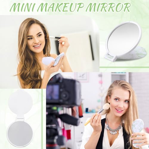 24 Pcs Floral Compact Mirrors – Small Pocket Mirrors for Party Favors