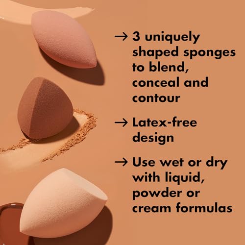 e.l.f. Total Sponge Set - 3-Piece Makeup Blending Sponge Trio