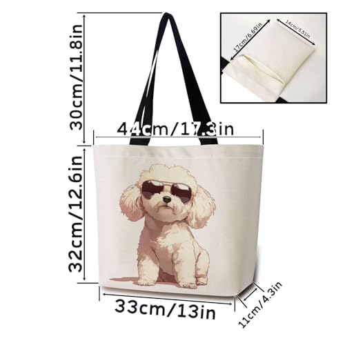 Bichon Frise Tote Bag - Cute Reusable Grocery Shoulder Bag
