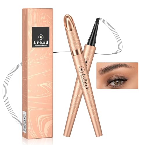 4-Point Microblading Eyebrow Pen, Waterproof Long-Lasting Brow Filler - 2 Pack