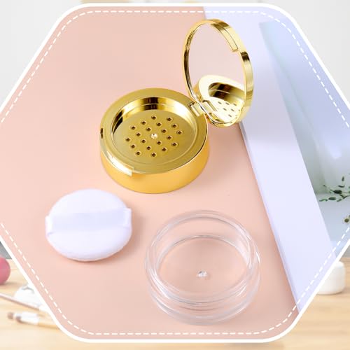 6G Refillable Powder Container with Puff & Mirror - Travel Size