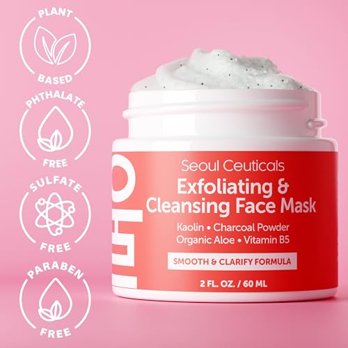 Korean Exfoliating Face Scrub 2oz - Natural Skin Refining & Clarifying Mask