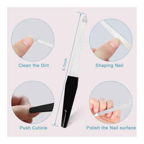 10-Piece Metal Nail File & Buffer Set for Salon-Quality Manicure