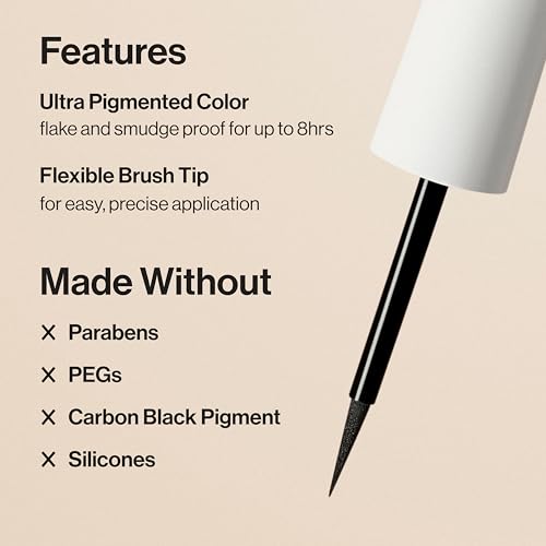 Honest Beauty Liquid Eyeliner - Hypoallergenic, Vegan, Black