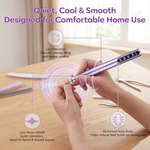 Makartt Cordless Nail Drill - 25000RPM Electric E-File for Gel Removal