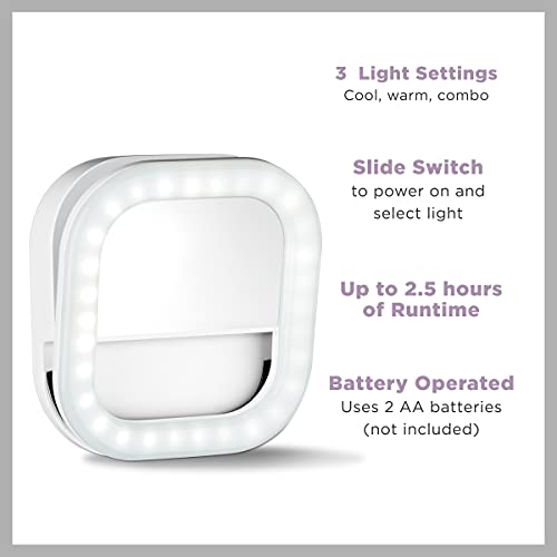 Conair Lighted Makeup Mirror - 11.8" On The Go Selfie Ring Light