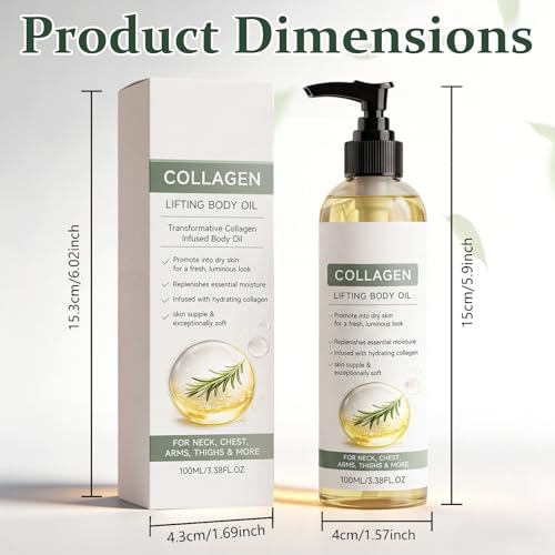 Collagen Firming Body Oil - Lightweight Moisturizing Skin Treatment (2 Pack)