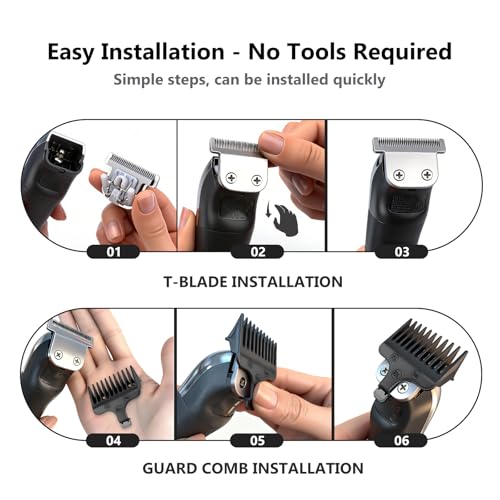 40mm T-Blades with 3 Guard Combs for Wahl Trimmers - Compatible & Precise