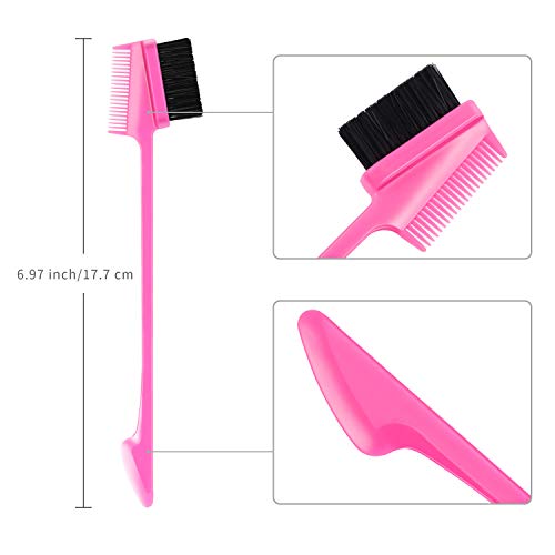 Boao 6-Piece Hair Edge Brush & Double-Sided Comb Set