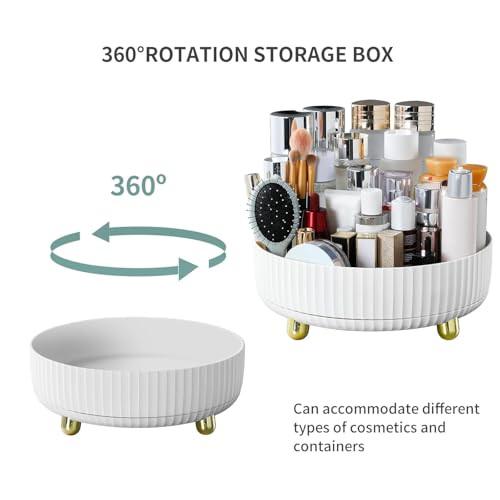 360° Rotating Makeup Perfume Organizer - Large Capacity Cosmetic Storage Tray
