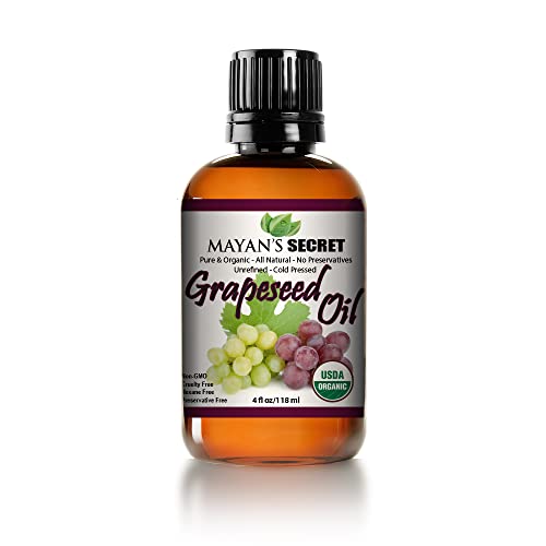 Grapeseed Oil Moisturizer & Cleanser, 4 Fl Oz - Mayan's Secret Organic Cold-Pressed