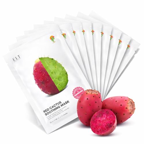 ELT Red Cactus Extract Hydrating Sheet Mask - 10 Pack Vegan K-Beauty