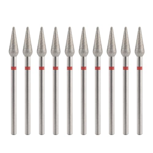 KADS 10Pcs Cone Diamond Nail Drill Bits for Cuticle Care