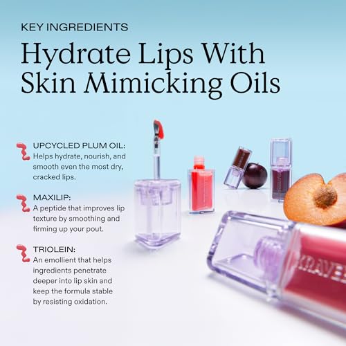 KraveBeauty Plumptuous Lip Jelly Tinted Lip Oil - Guava Blush, 7 mL
