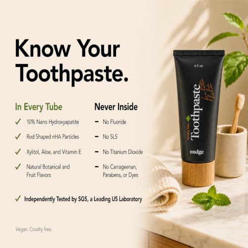 Nudge 10% Nano Hydroxyapatite Toothpaste - Natural Mint, 4.5 oz, Mild Mint Variant