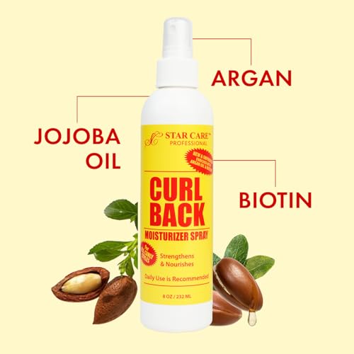 STAR CARE Curl Back Moisturizer Spray, Argan Oil & Biotin, 8oz (1 Pack)