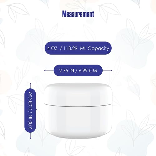Houseables White Lotion Jars - 4 Oz, 12 Pack, Refillable Containers for Creams & Travel