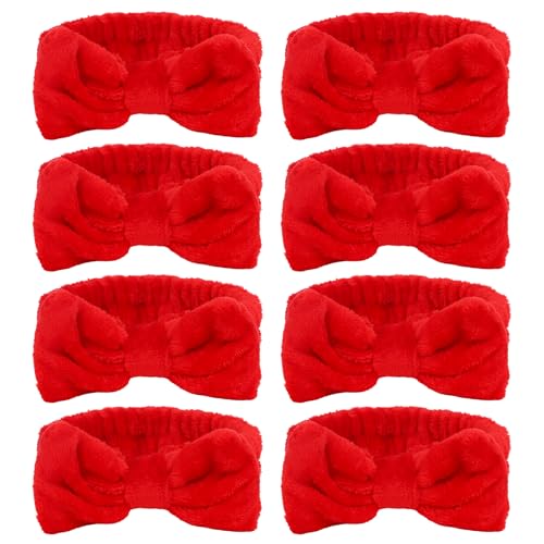 Jaciya Coral Fleece Spa Headband for Skincare & Makeup - 8 Pack