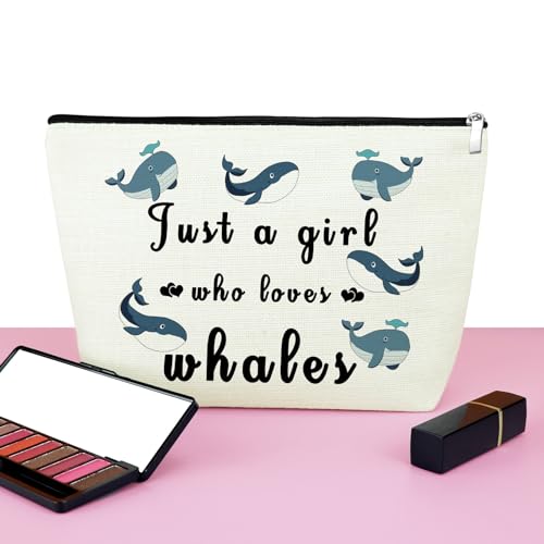 Mxrymvu Whale Makeup Bag - Ocean Animal Lover Gift for Women & Girls
